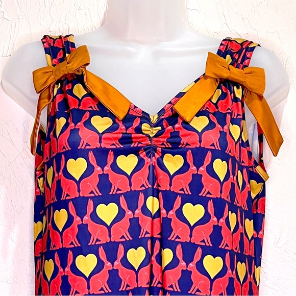 Lindy Bop Retro Navy Bunny Rabbit Sleeveless Tank Top Womens M - Picture 4 of 7